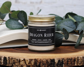 Dragon Rider | Soy Candle | 9 oz jar | Romantasy Fantasy Inspired | Bookish Candle