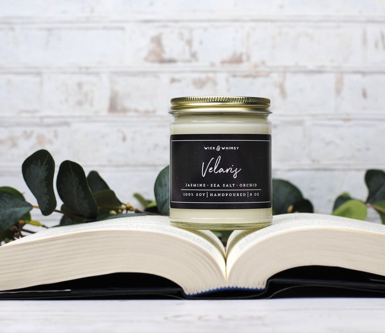 Velaris / Vela de soja / Frasco de 9 oz / Inspirada en ACOMAF / Vela de estilo literario imagen 4