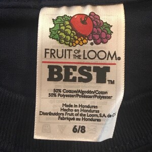fruit of the loom hd cotton tag year