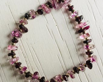 Pink and burgundy bracelet