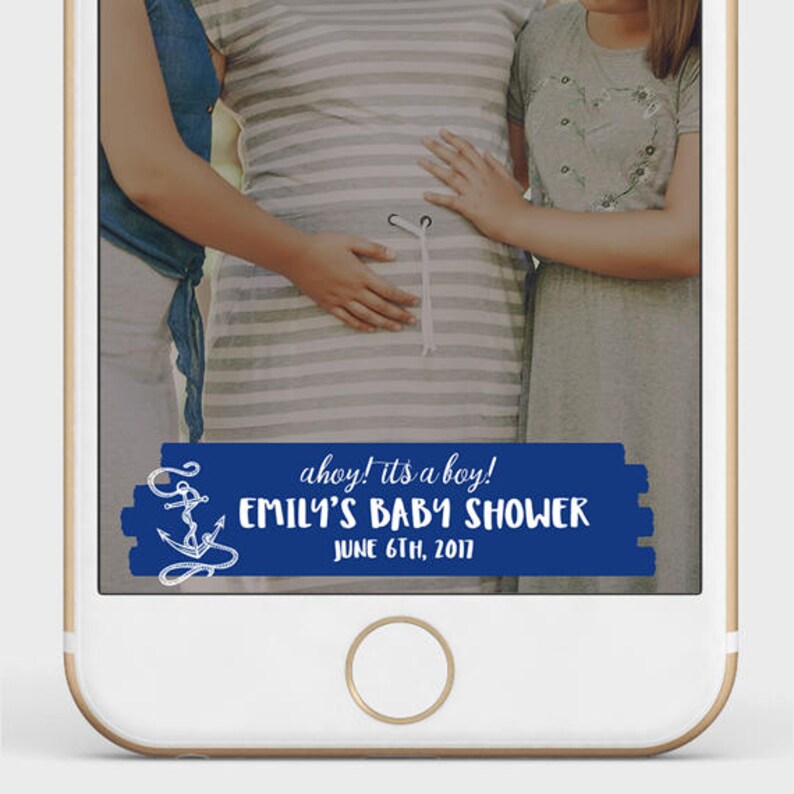 Nautical Baby Shower Snapchat Filter Navy Blue Geofilter Etsy