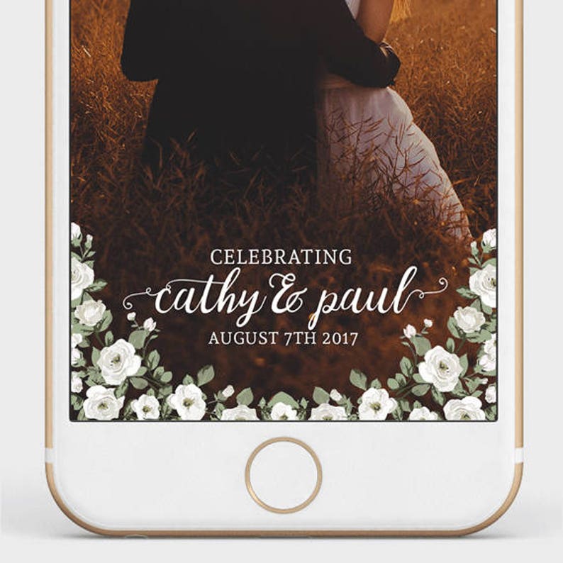 White Floral Wedding Snapchat Filter Wedding White Flowers Etsy