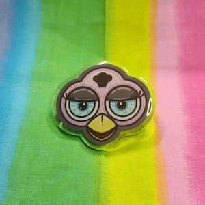 Furby Face Plate Acrylic Pin