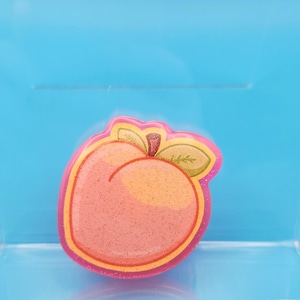 Peachy Glitter Acrylic Pin