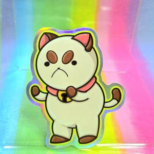 Fighting Puppycat Holographische Vinyl-Aufkleber
