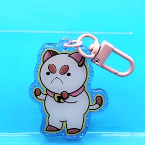 Puppycat Glitter Acrylic Keychain