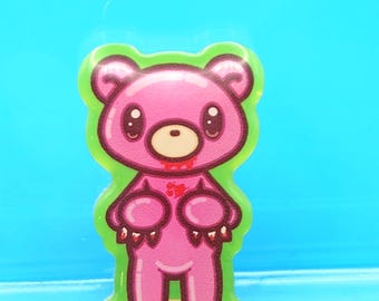 Broche acrylique ours sombre