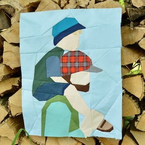 Modello trapunta FPP con spalle di papà, trapunta per la festa del papà, trapunta per papà, trapunta per padre e figlio, trapunta per papà e figlia, trapunta per cavalcate sulle spalle di papà