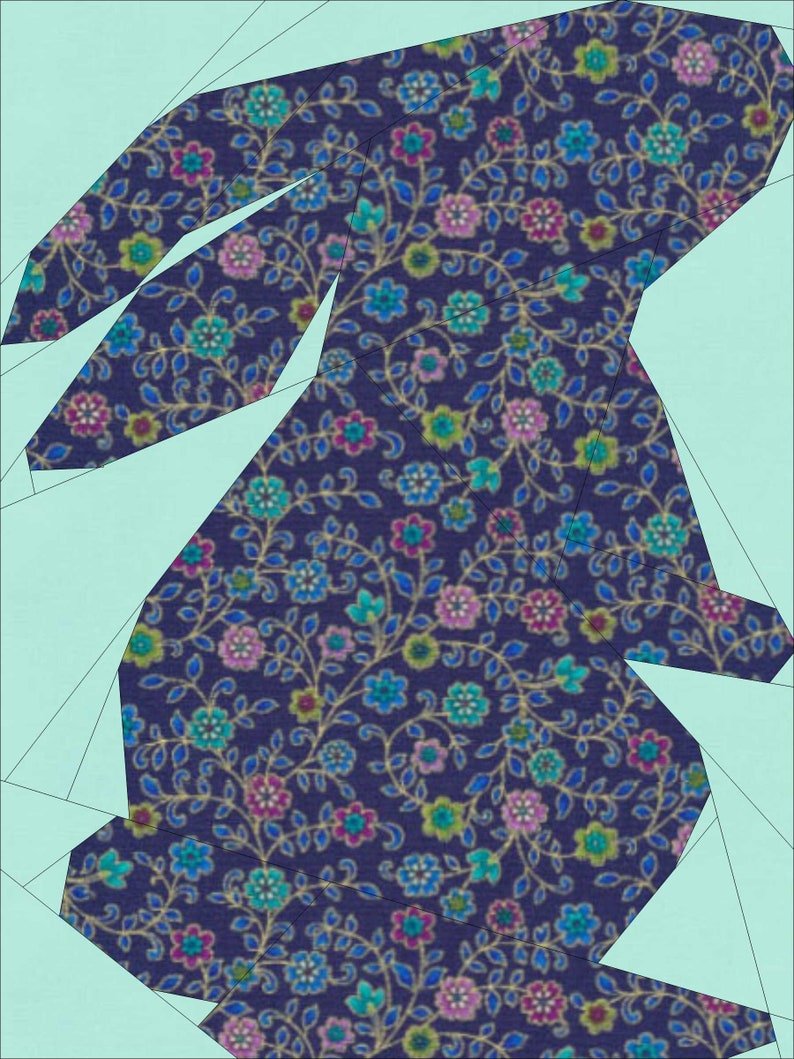 Rabbit FPP Pattern, Bunny FPP Pattern, Bunny Foundation Paper Piecing ...
