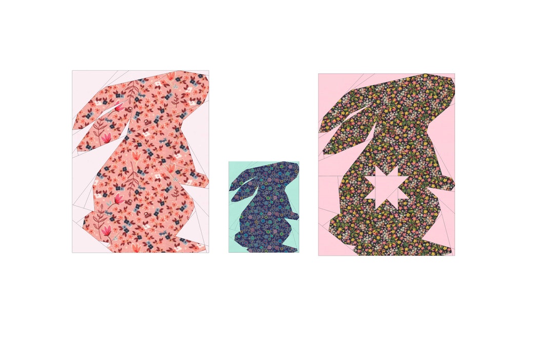 Fpp Pattern Snake Rabbit FPP Pattern, Bunny FPP Pattern, Bunny Foundation Paper Piecing ...