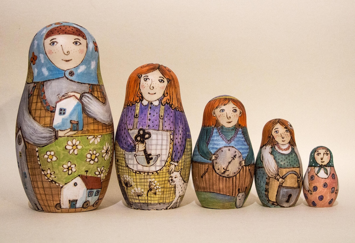 Hand Painted Russian Nesting Doll Matryoshka Made In Etsy