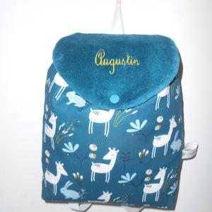 Sac a dos enfant biche personnalisé, cadeau noël, sac crèche, sac école, sac enfant, cartable, maternelle, sac personnalisé, sac garçon jaune moutarde