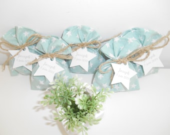 10 candy boxes, star, baptism, personalized, colors of your choice, star label, for baptism, wedding, communion