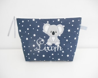 Trousse de toilette koala personnalisée brodée,trousse enfant personnalisable,trousse pour garçon ou fille,cadeau de naissance,koala bébé