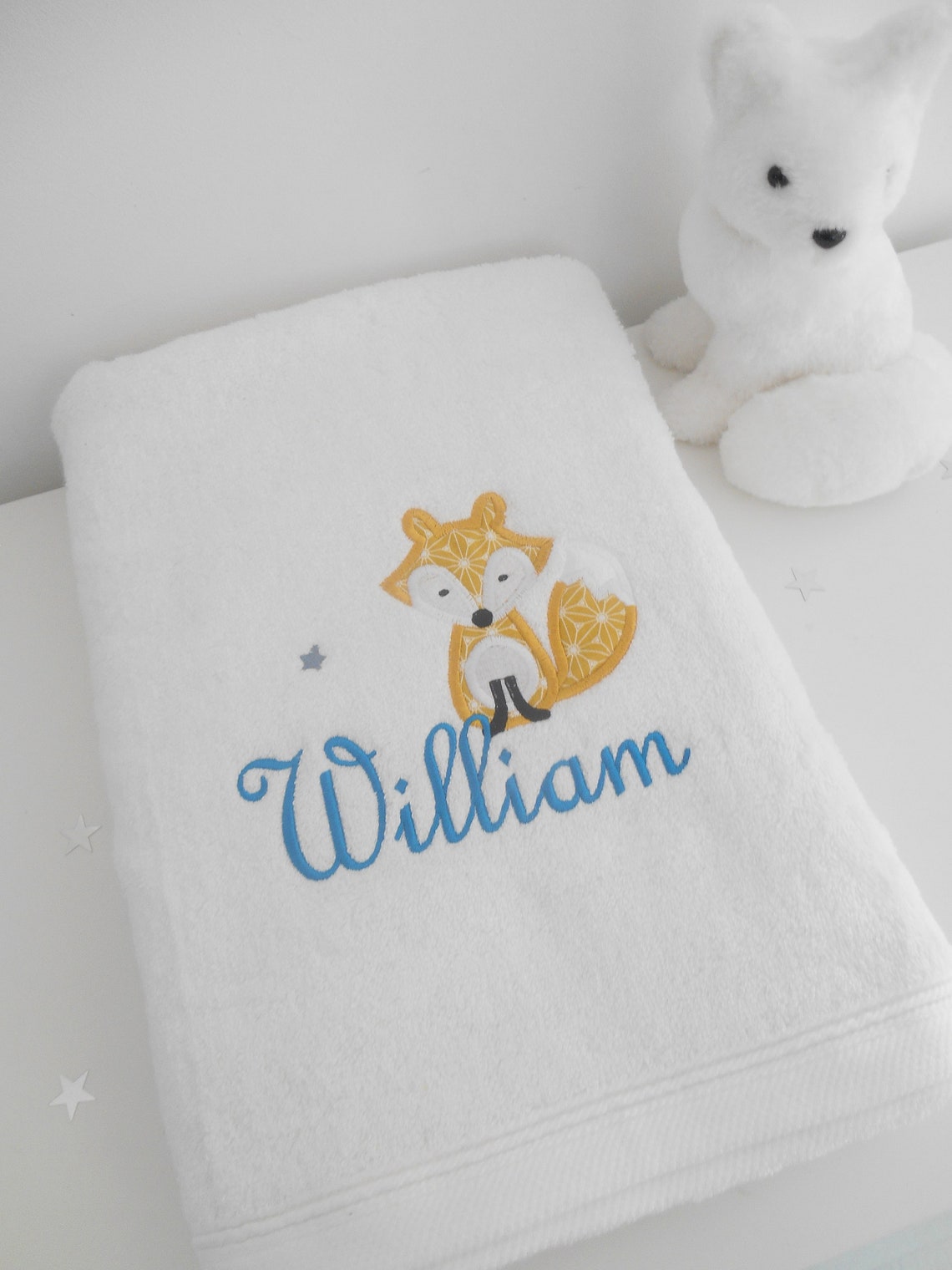 Personalized fox bath towel personalized child towel Etsy