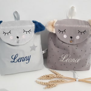 Sac à dos enfant ours personnalisé, sac brodé, sac crèche, sac école maternelle, cartable, sac garçon, sac fille, cadeau enfant