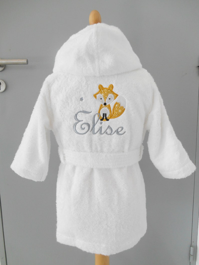 Christmas, customizable child bathrobe, baby Christmas gifts, embroidered bathrobe, birth gift, baby Christmas, personalized child gift, renard