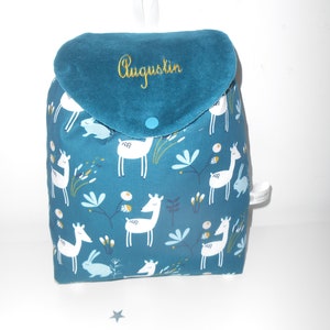 Sac a dos enfant biche personnalisé, cadeau noël, sac crèche, sac école, sac enfant, cartable, maternelle, sac personnalisé, sac garçon image 4