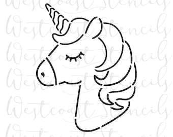 unicorn stencil etsy