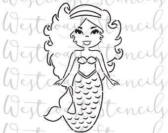 PYO Mermaid Stencil, Cookie Stencil