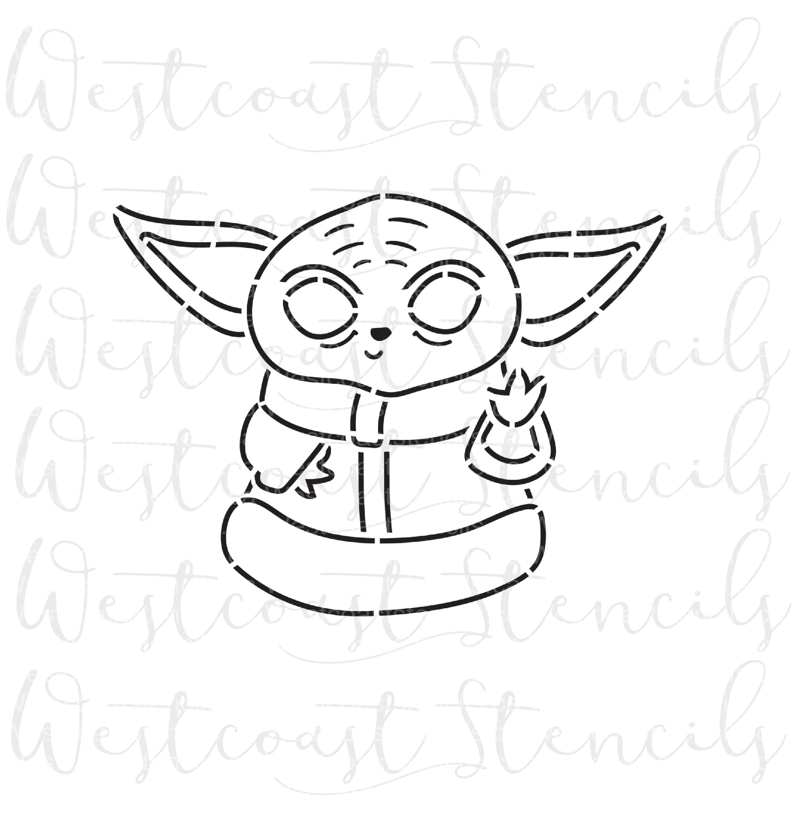 Pyo Baby Yoda Stencil Cookie Stencil Etsy