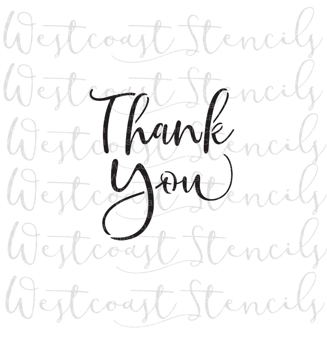 Thank You Stencil, Style 1, Cookie Stencil Etsy