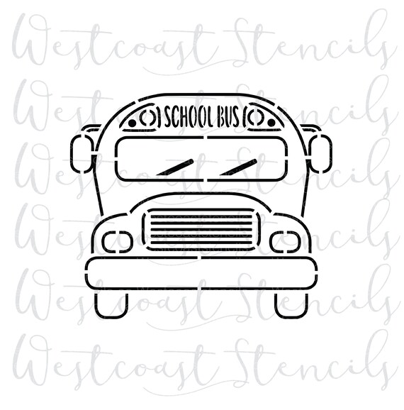 PYO School Bus Stencil Back to School Stencil Cookie Stencil | Etsy