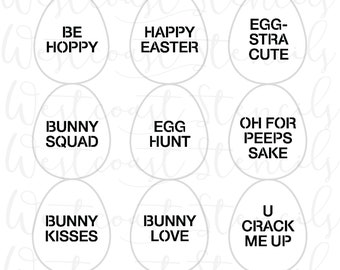 Conversation Easter Eggs Stencil, Convo Hearts, Cookie Stencil