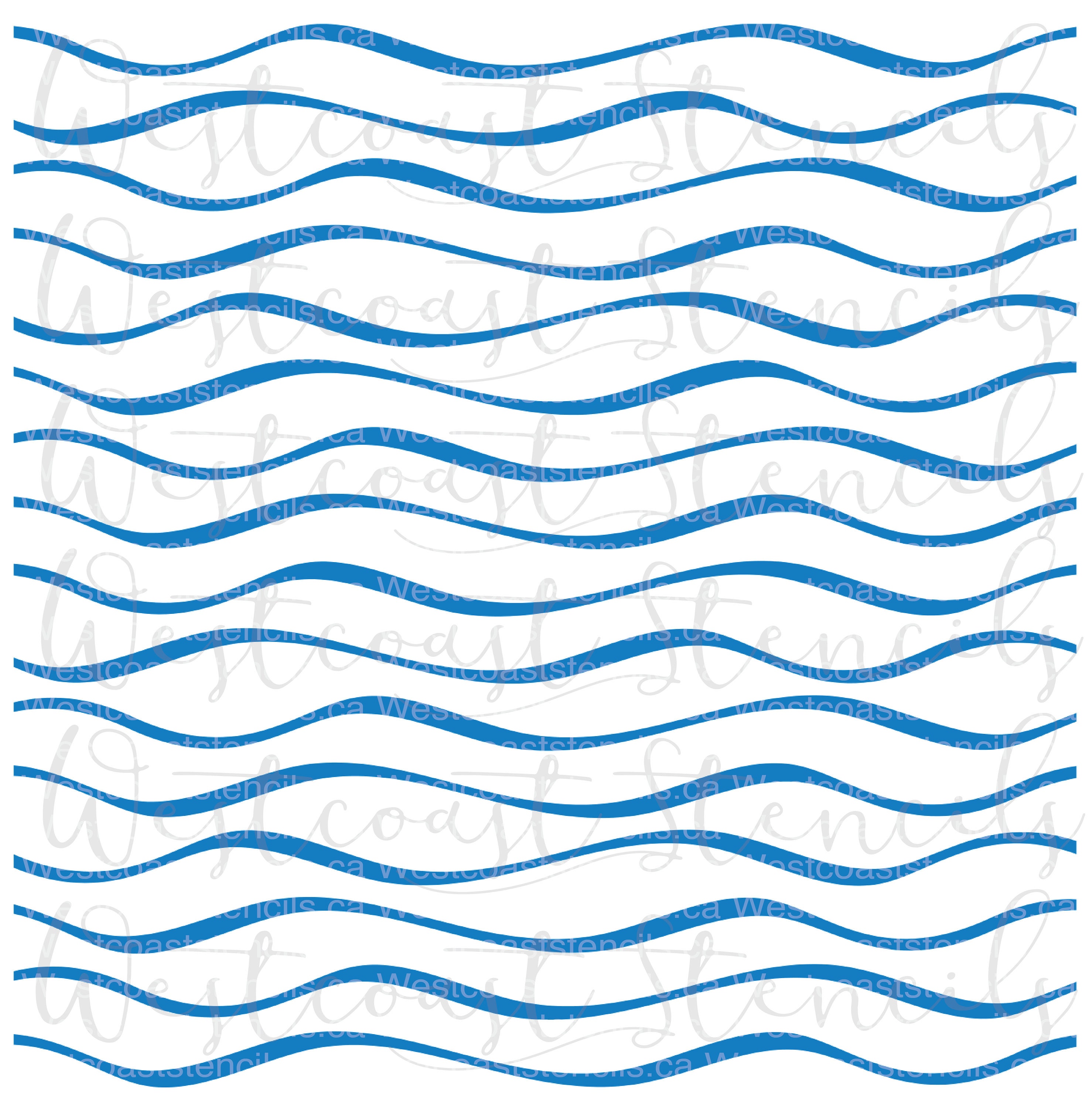 Wavy Stripe Stencil, Waves, Water, Cookie Stencil - Etsy