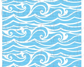 Wave Background Stencil, Water, Ocean, Cookie Stencil