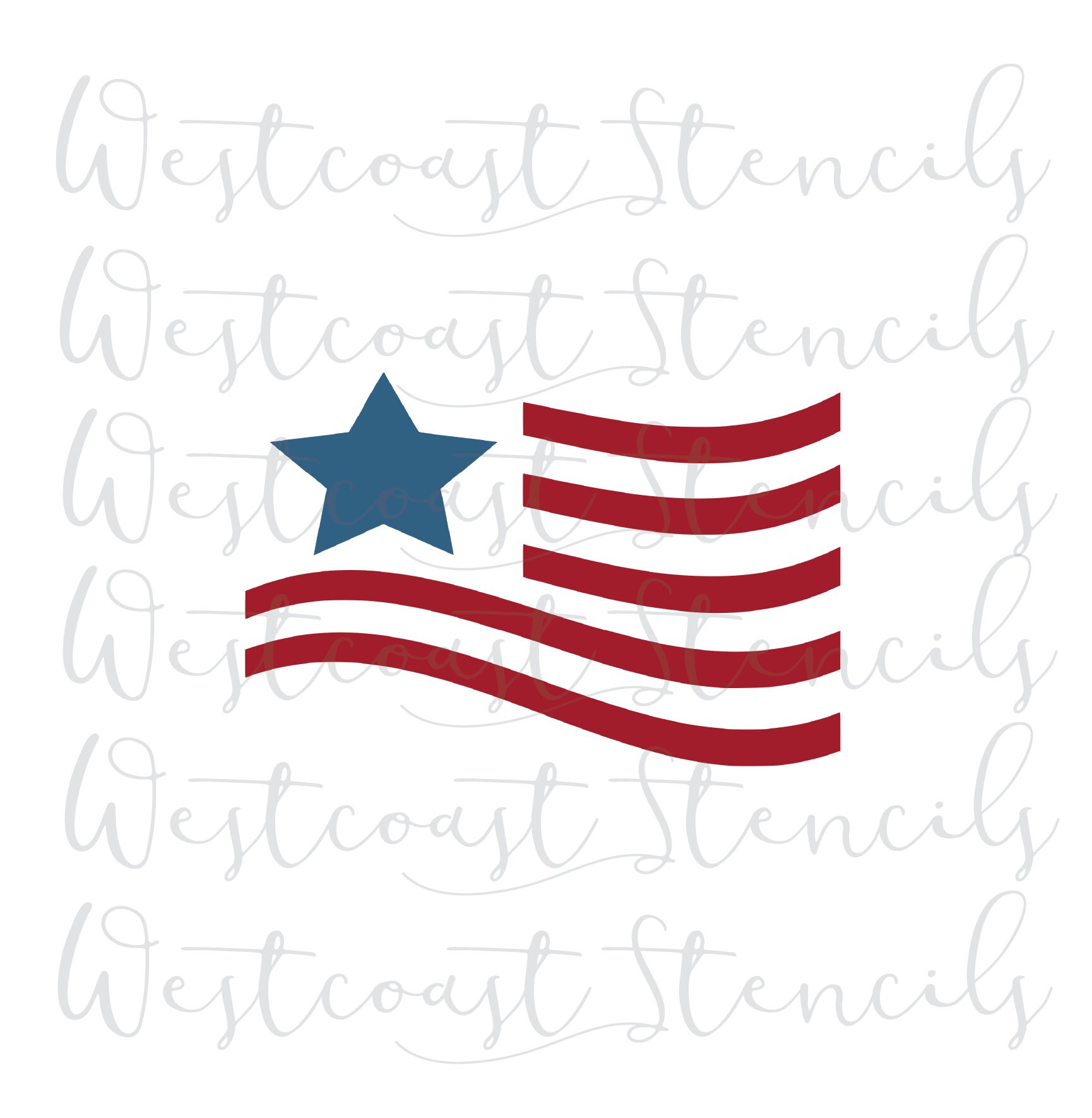 American Flag Swoosh Stencil 4th of July Stencil | Etsy