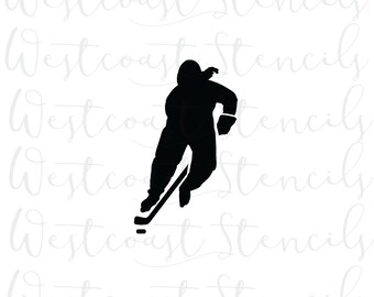 Female Hockey Player Stencil, Style 1, Team Sport, Sports, Cookie Stencil