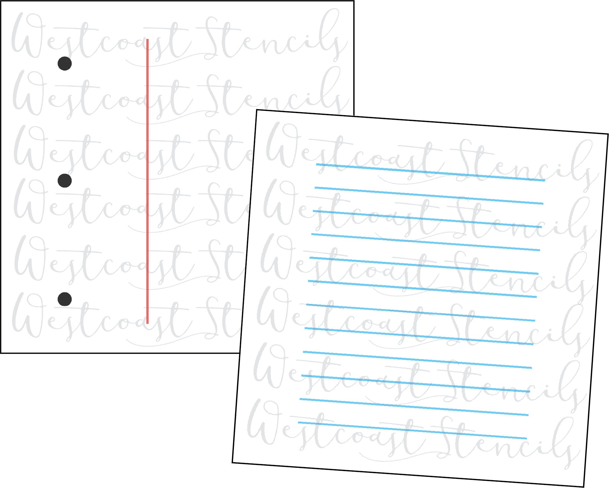 Lined Paper Stencil Notebook Stencil School Stencil 2 piece Etsy