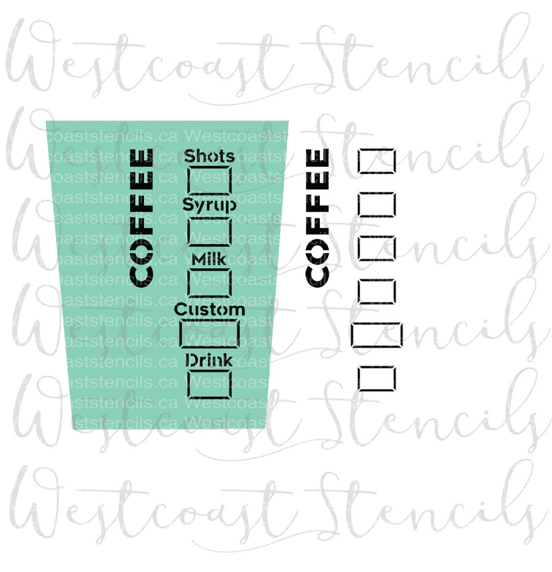 Coffee List Stencil Coffee Cup Coffee Order Cookie Stencil Etsy