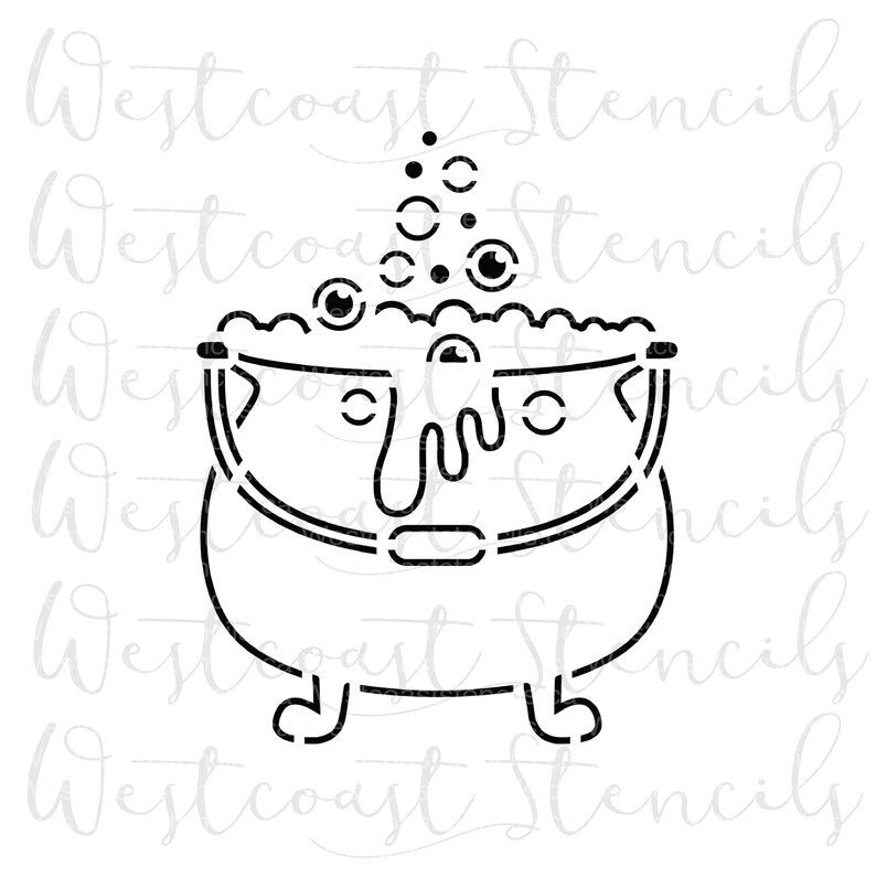 PYO Cauldron Halloween Stencil Cookie Stencil Etsy