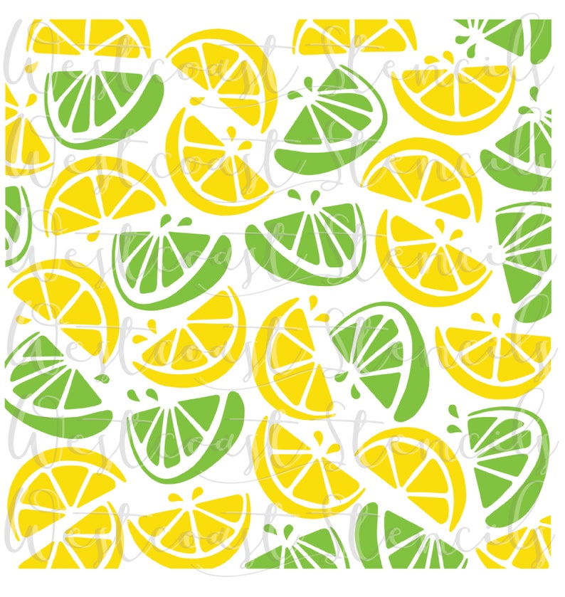 Citrus Slice Stencil Lemon Lime Orange Fruit 2 Piece or 1 Etsy