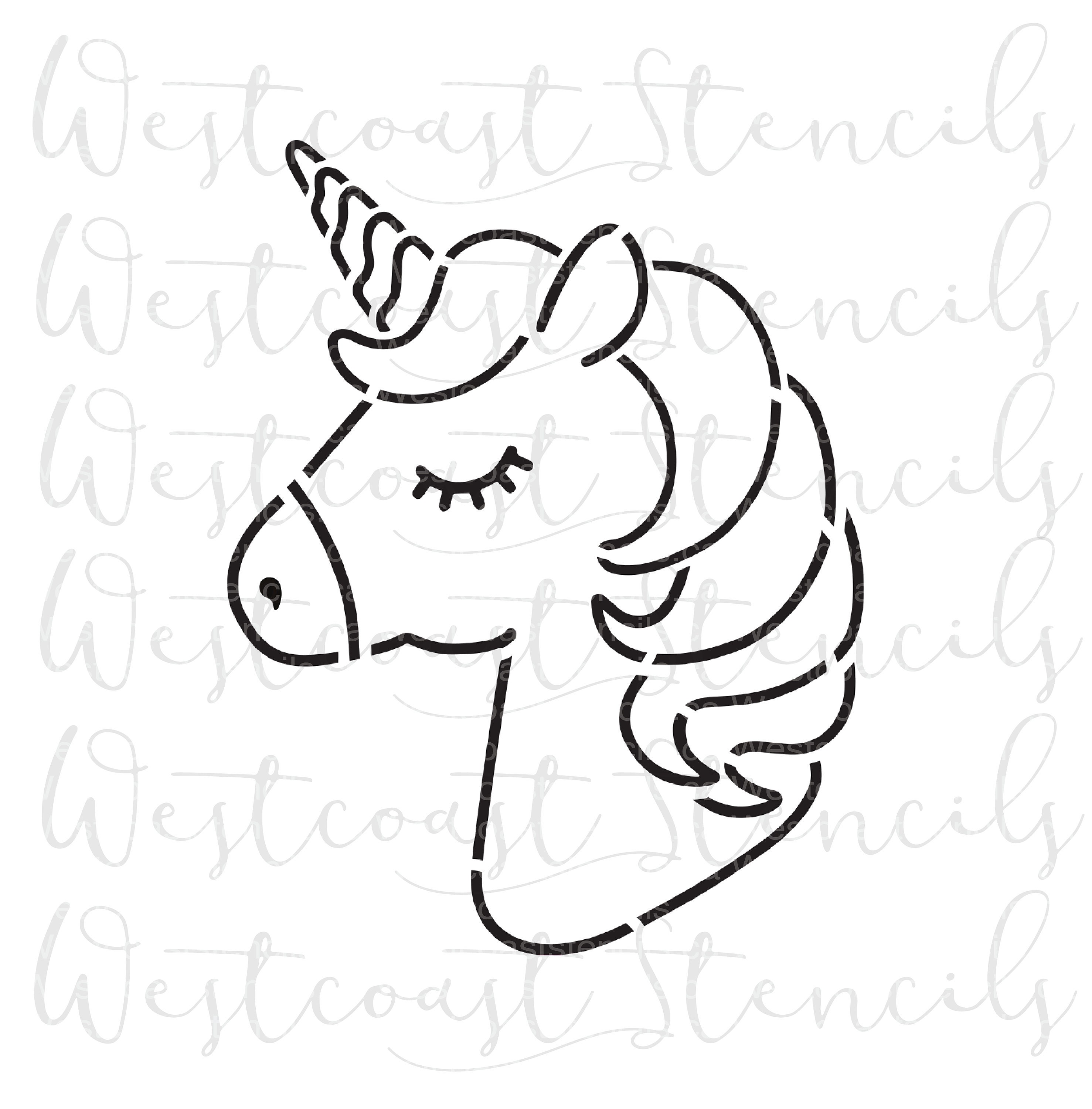 pyo unicorn head stencil cookie stencil etsy australia