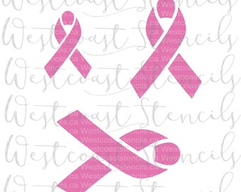 Cancer Ribbon Stencil, Pink Ribbon, Breast Cancer, Cookie Stencil