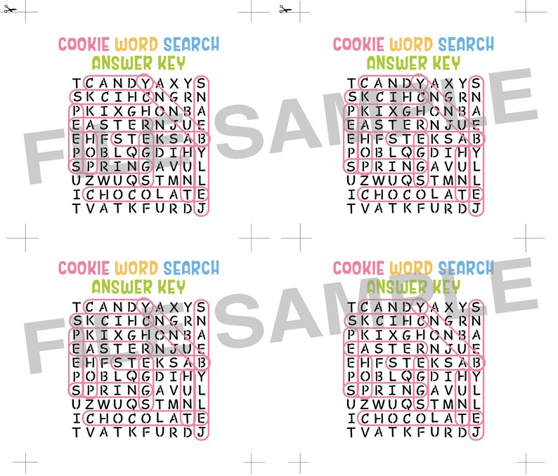 DIGITAL Easter Word Search Bag Topper and Solution, pdf file for printing image 3