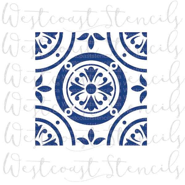 Portuguese Tile Stencil, Style 3, Cookie Stencil