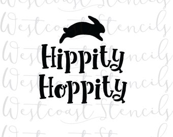 Hippity Hoppity Stencil, Easter, Cookie Stencil