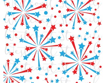 Fireworks Background Stencil, 4th of July Stencil, Independence Day, USA, Cookie Stencils