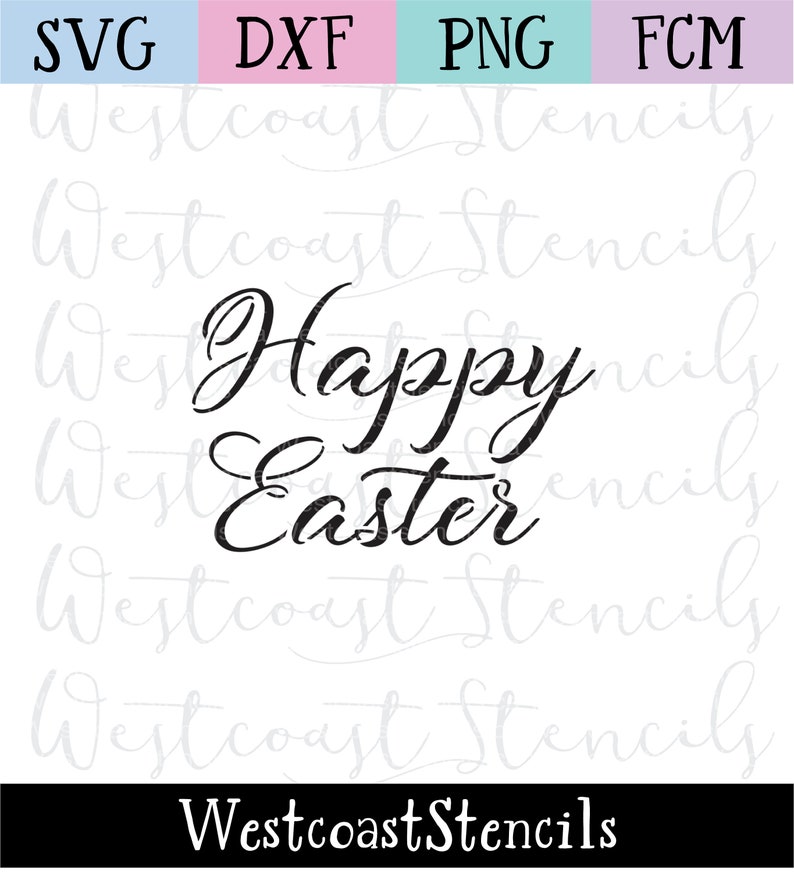 Download Cut File Digital Download Cookie Stencil Svg File Digital Happy Easter Script Stencil
