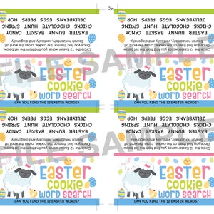 DIGITAL Easter Word Search Bag Topper and Solution, pdf file for printing image 2