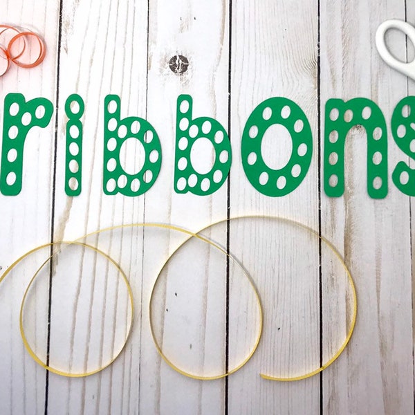 RIBBONS Font Alphabet Die Cut Letters Bulletin Board Set for School, Church, or Home