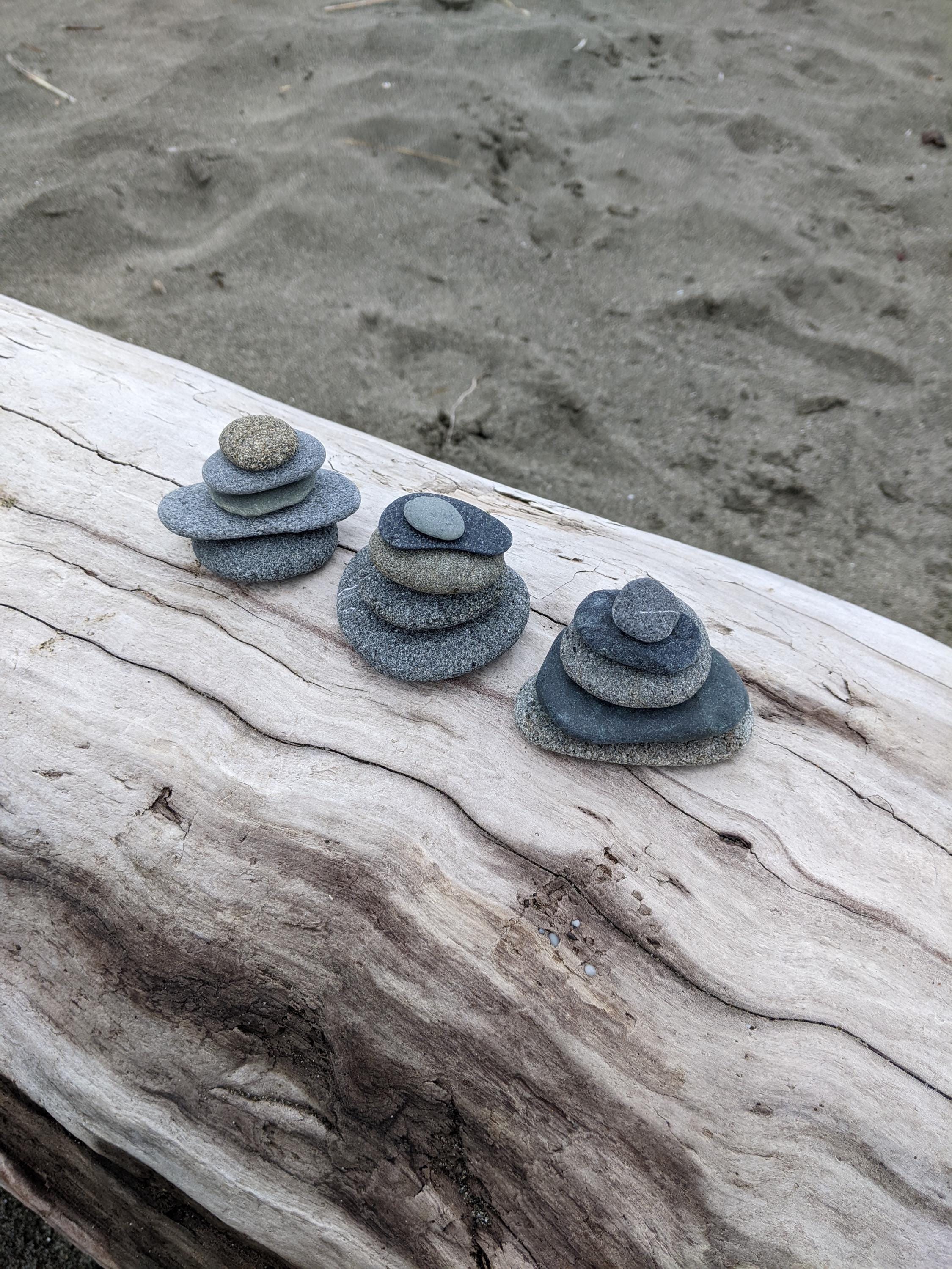 Beach Stacking Stones, Real Flat Beach Rocks for Meditation, California ...