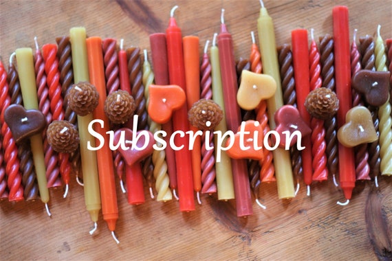 Eco-friendly candle subscription, receive candles every month for 6 or 12 mo, handcrafted from recycled wax, free shipping in the U.S.!