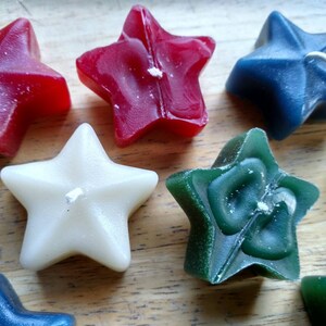 Star floating candle, eco-friendly handmade from reclaimed/recycled wax, mix and match unique colors, hand poured, 2 by 3/4 inches image 3