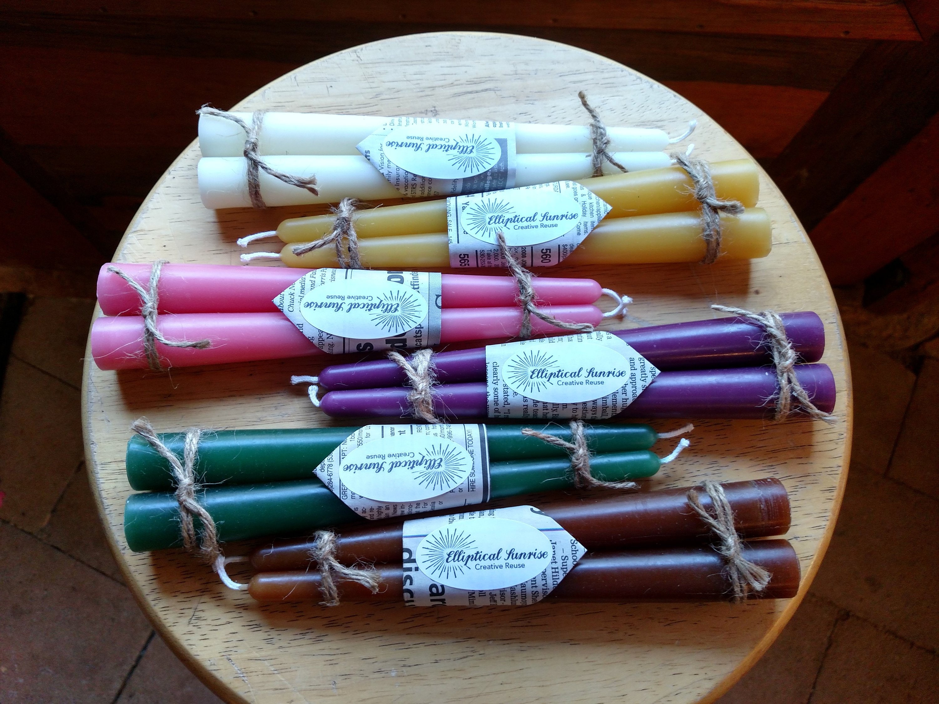 Recycled Taper Candles Ecofriendly Smooth Handcrafted From Etsy