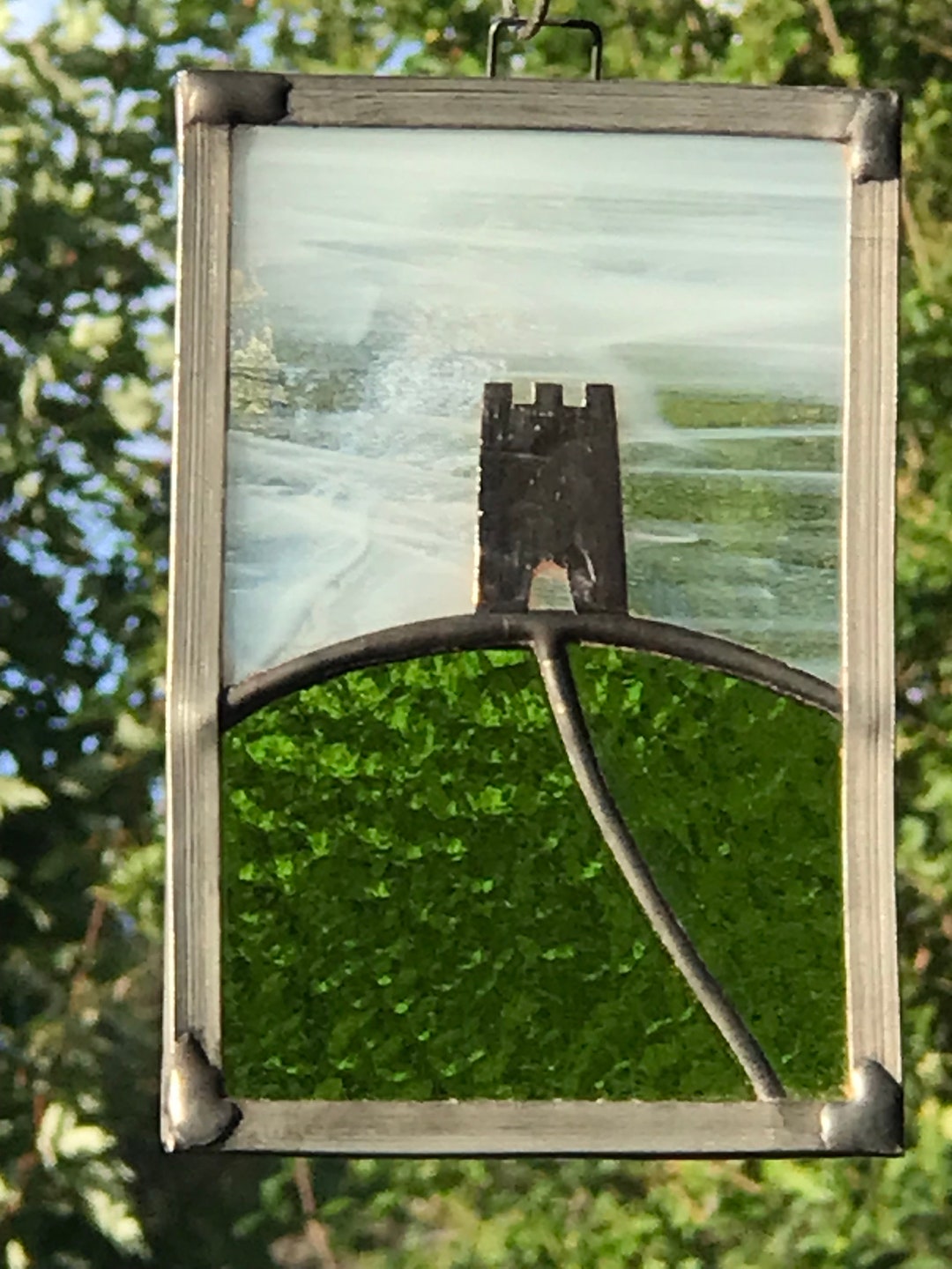 Stained Glass Glastonbury Tor. Etsy